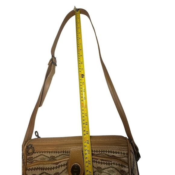 Vintage 90s Tan Aztec Southwestern Tribal Tapestry Purse Crossbody Bag - Picture 11 of 16